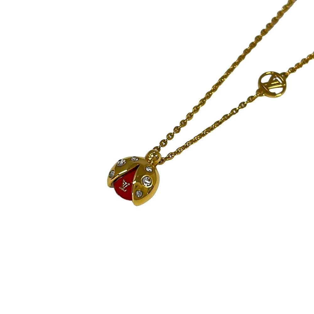 Louis Vuitton Corie Lady Lucky Necklace M64716 Gold Red Clear